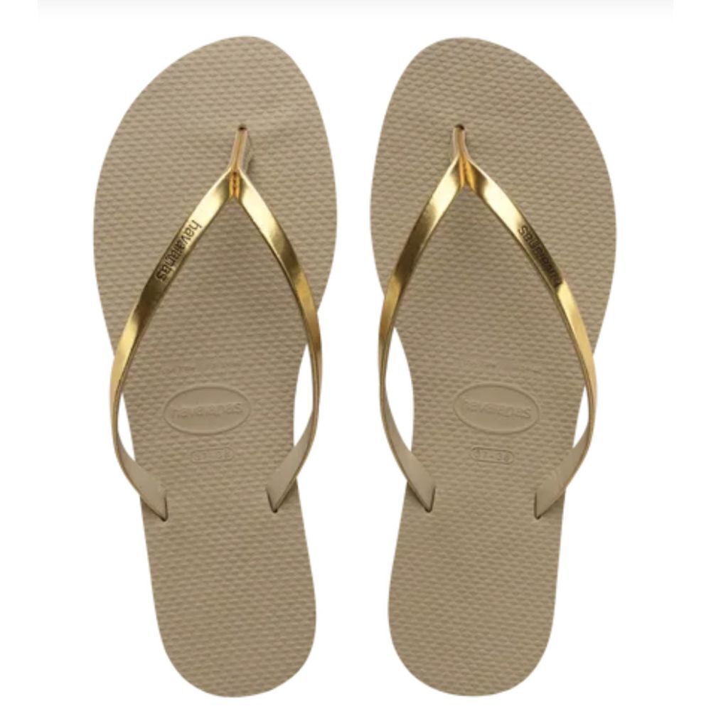 Havaianas Sand Gold Flip Flop Women's Sandals SZ 11/12